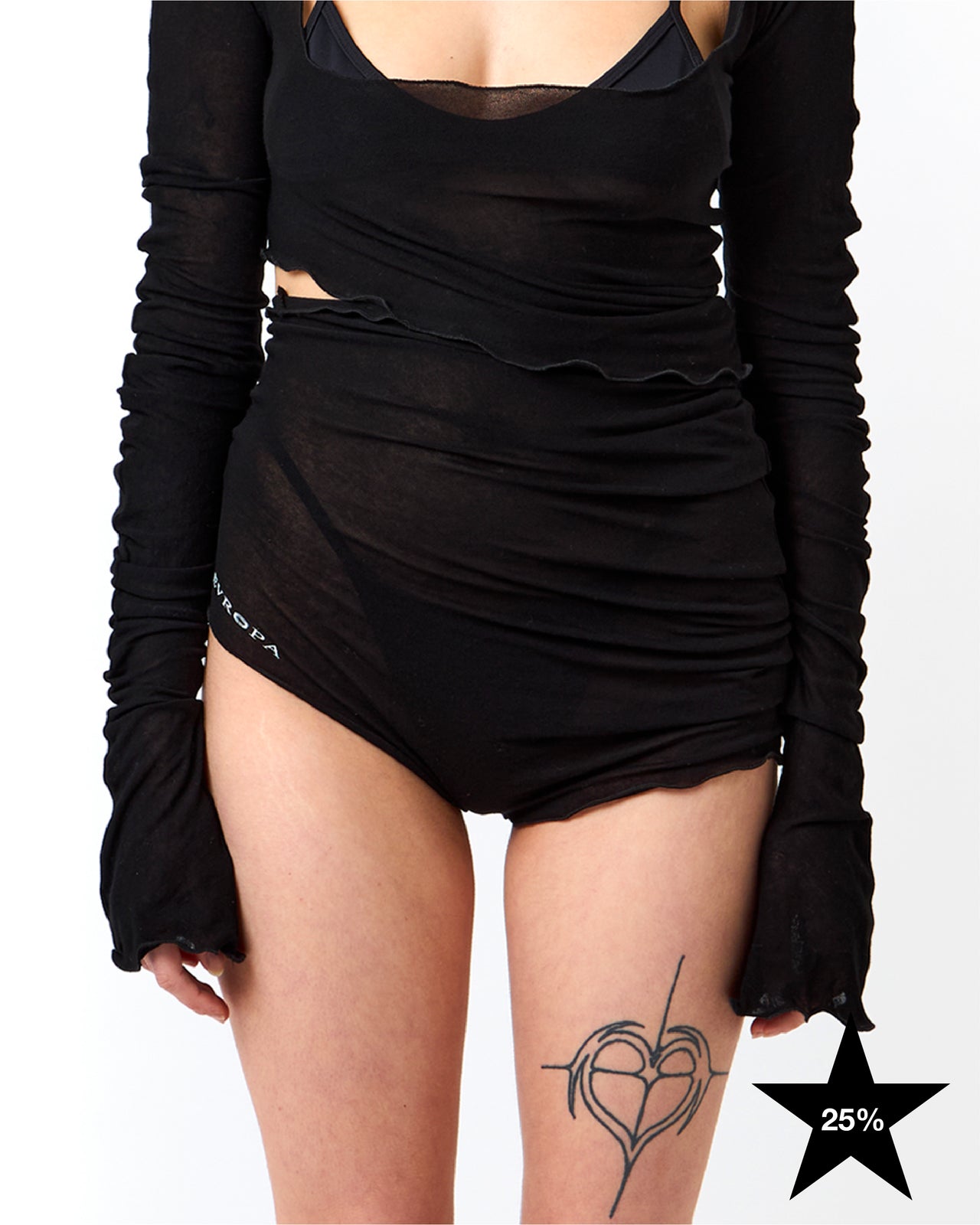 ★ ASYMMETRIC SHEER BOXER IN BLACK