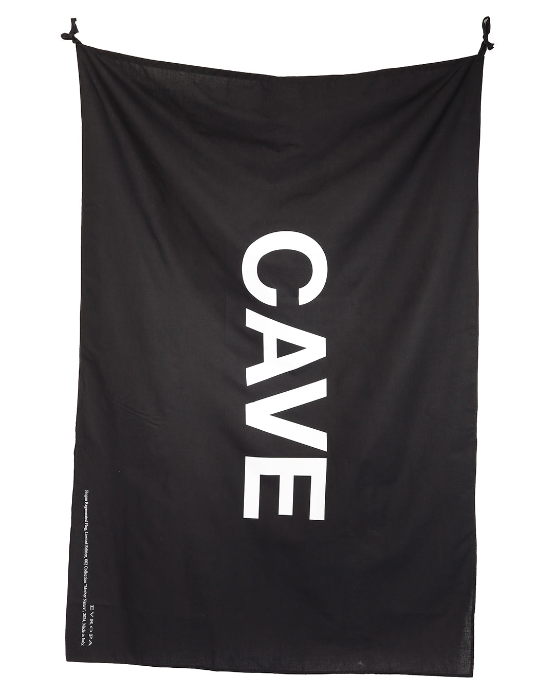 CAVE SLOGAN FLAG IN BLACK