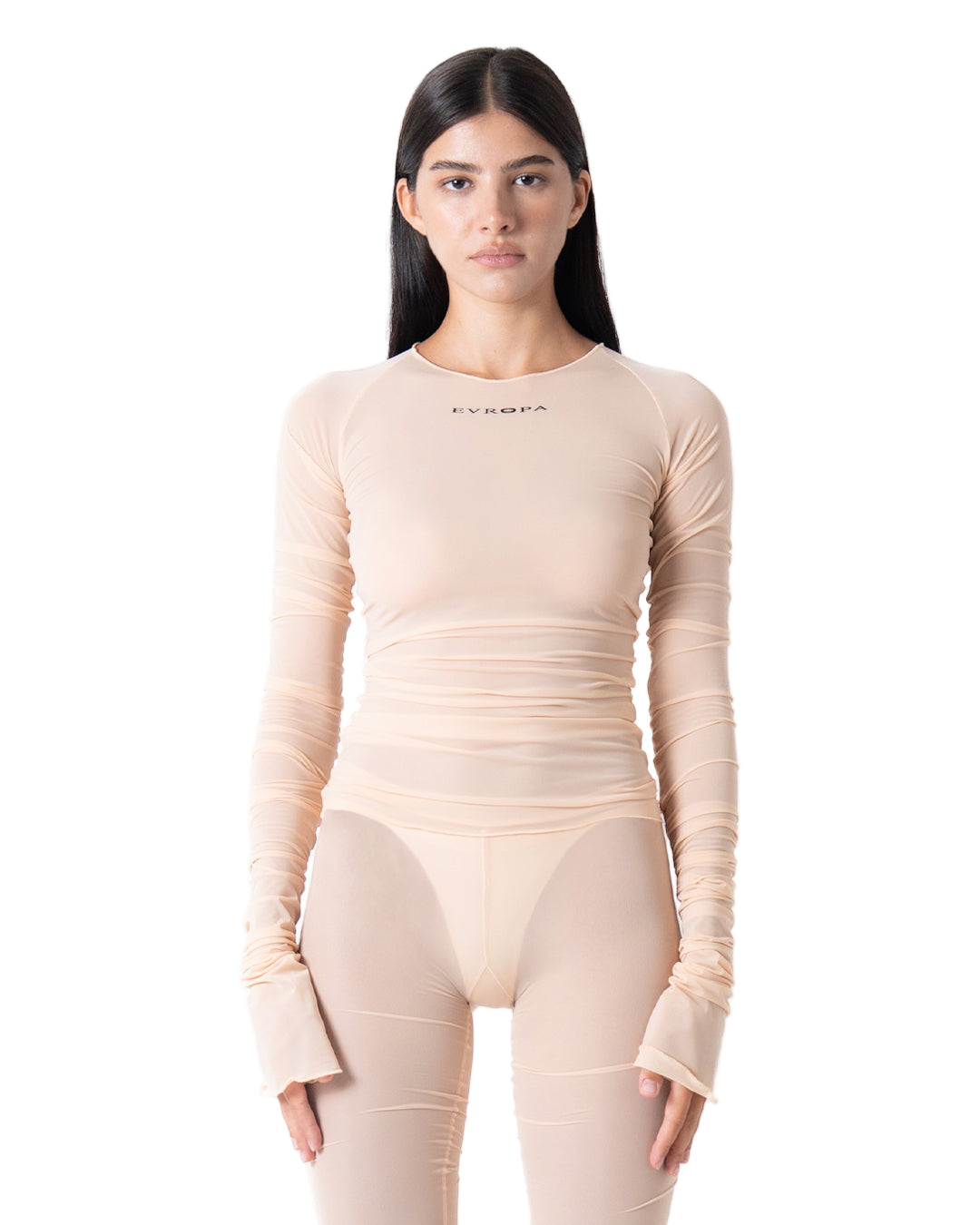 EXTRALONG SHIRT IN SILVER ROSE