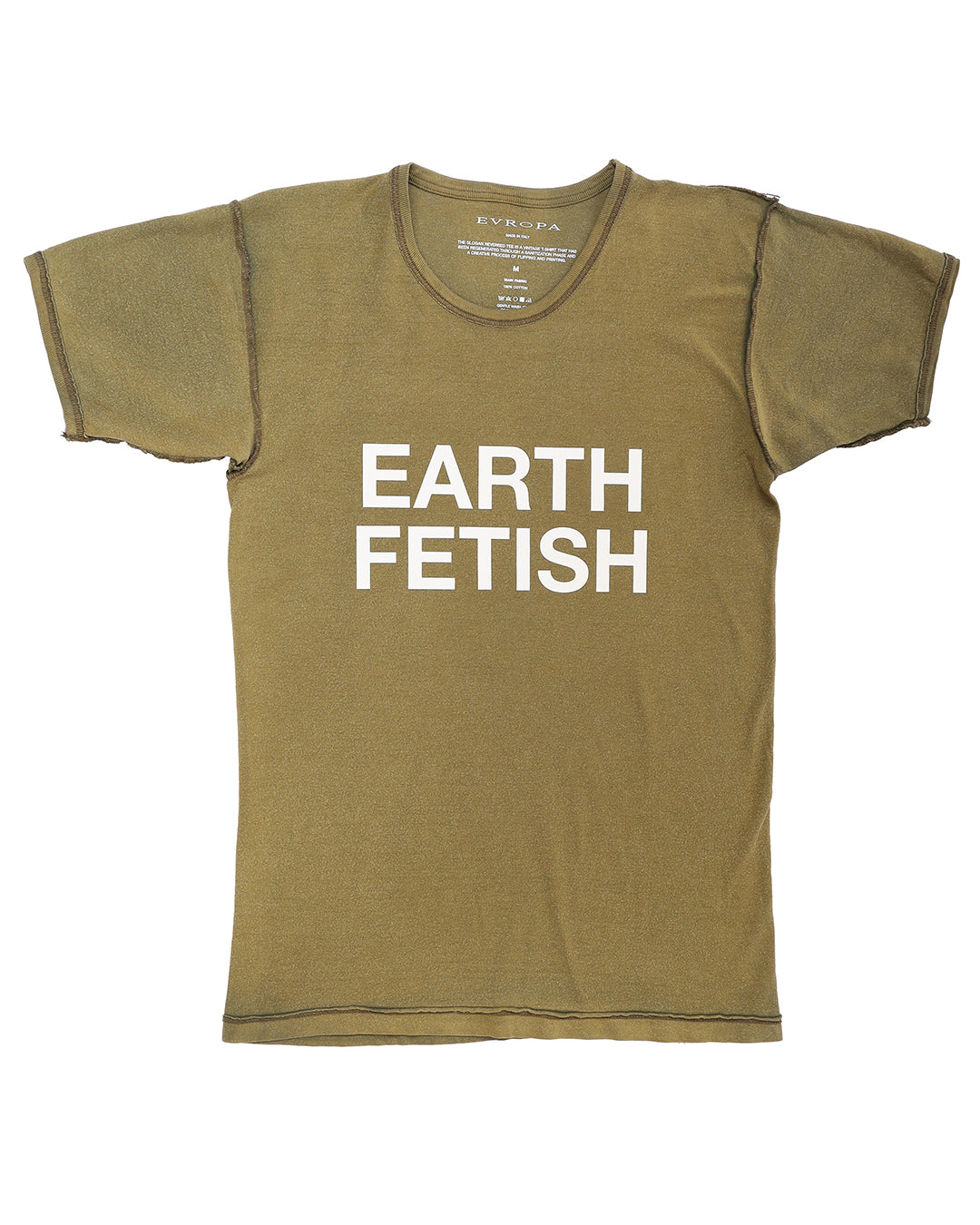 EARTH FETISH SLOGAN REVERSED T-SHIRT IN MUSK