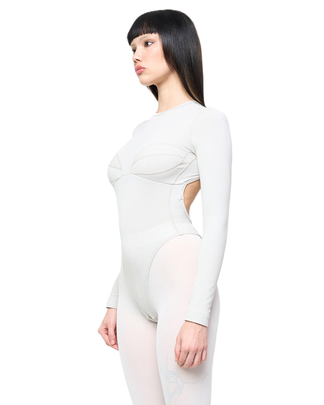 LONG SLEEVE MAXI BODY IN LIGHT IRON