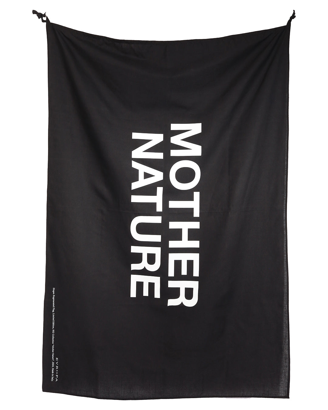 MOTHER NATURE SLOGAN FLAG IN BLACK
