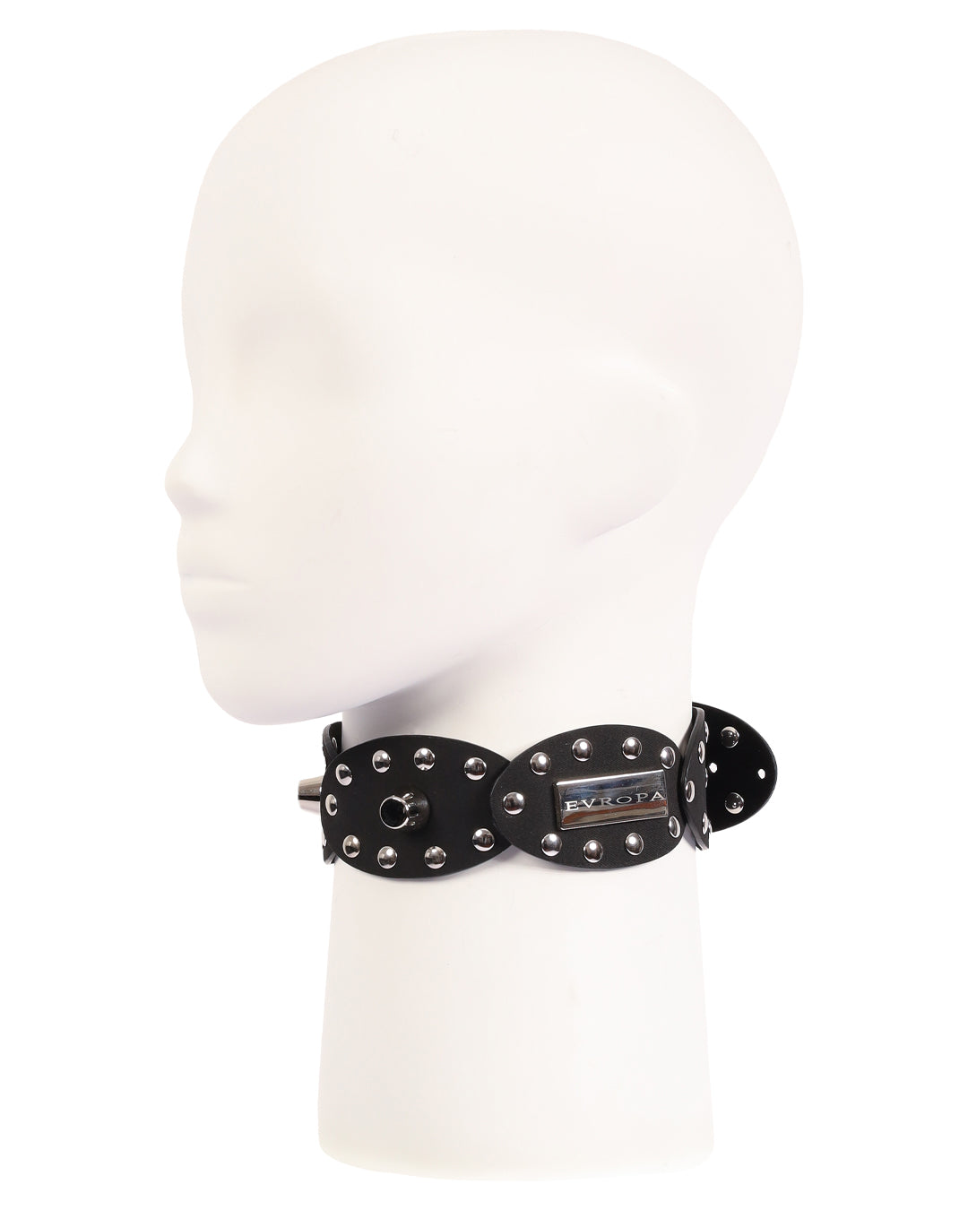 STUDDED OVAL CHOCKER IN BLACK