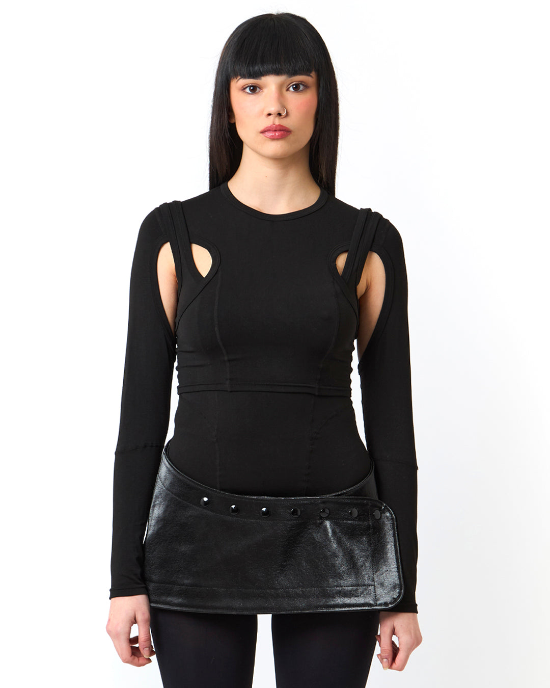 TWOINONE SHIRT IN BLACK