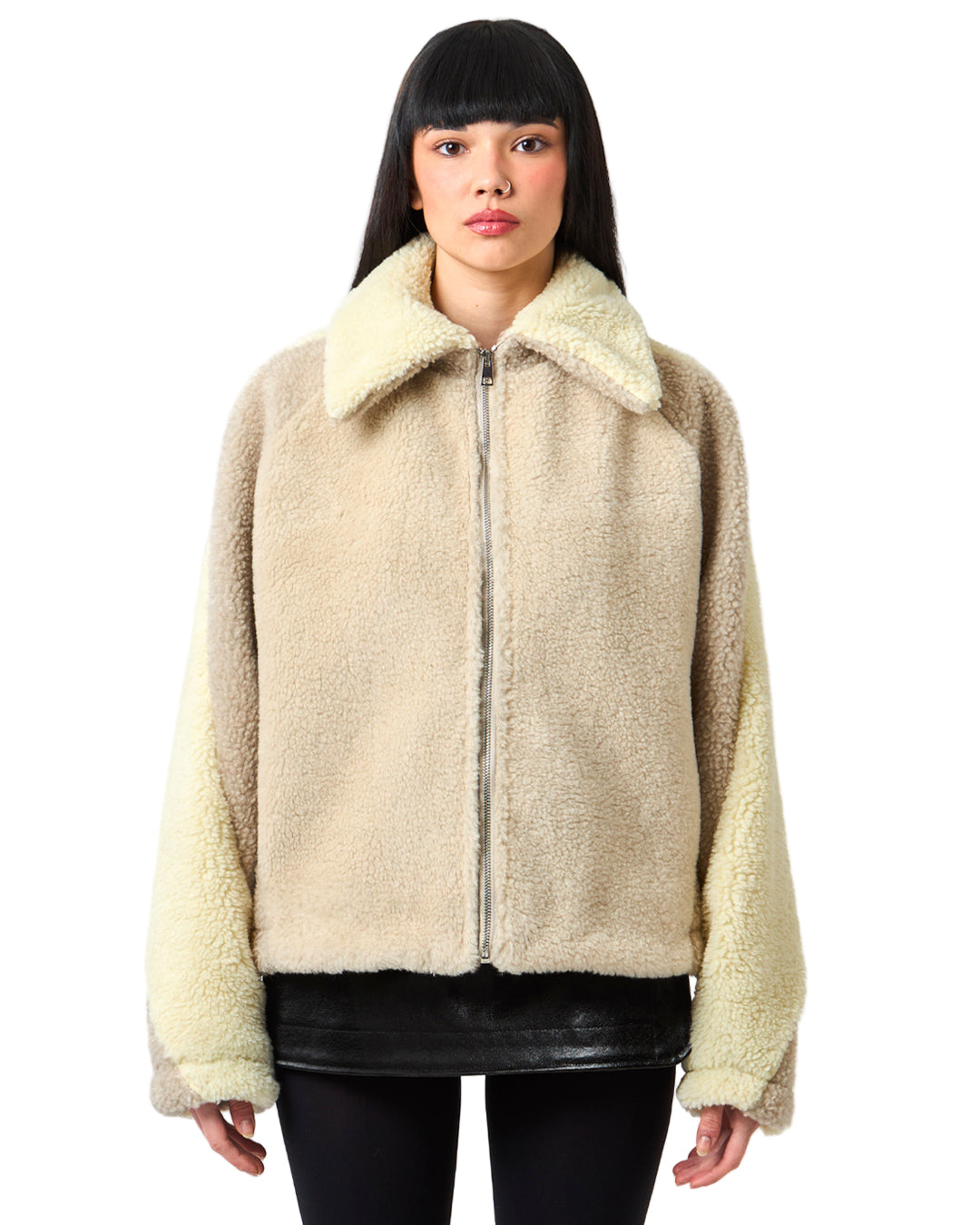 WRAP TEDDY JACKET IN VANILLA WHITE