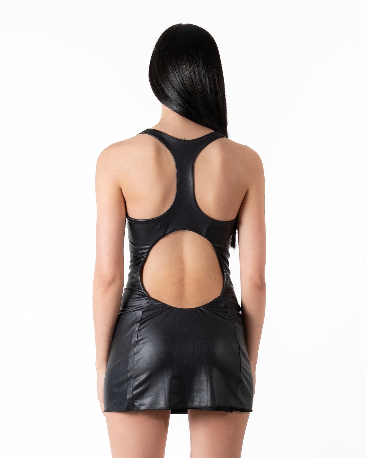 CUTOUT MICRO DRESS IN BLACK BLUE