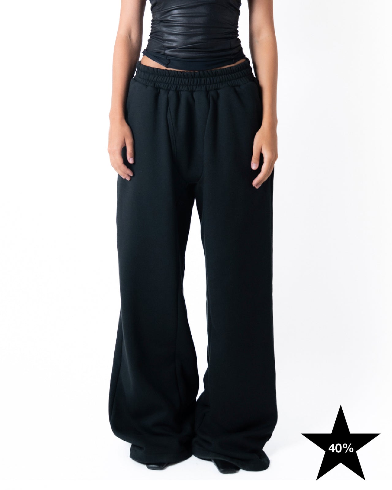 ★ GLOSSY SWEATPANTS IN BLACK BLUE