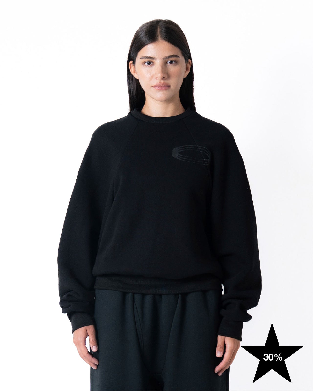 ★ GLOSSY SWEATSHIRT IN BLACK