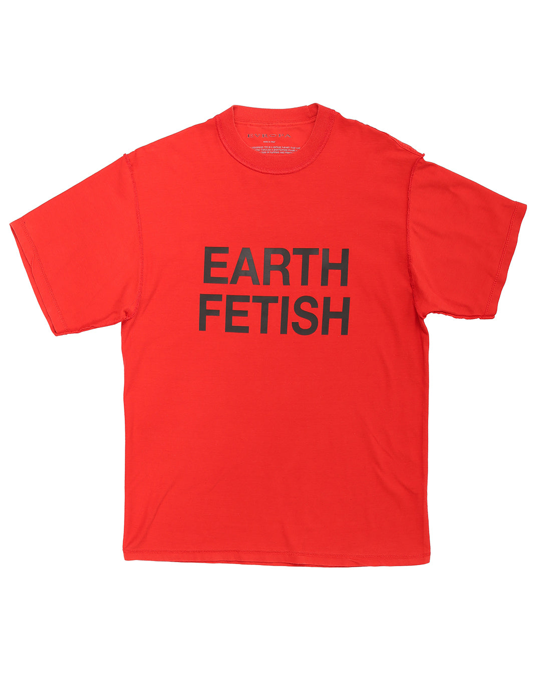 EARTH FETISH SLOGAN REVERSED T-SHIRT IN FLAME