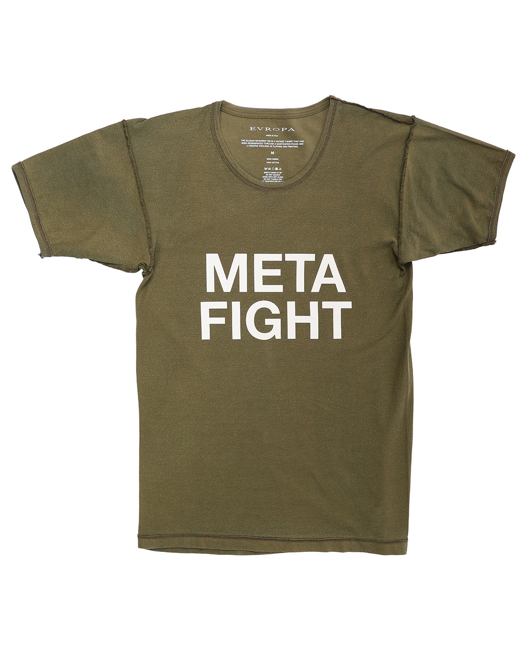 META FIGHT SLOGAN REVERSED T-SHIRT IN MUSK