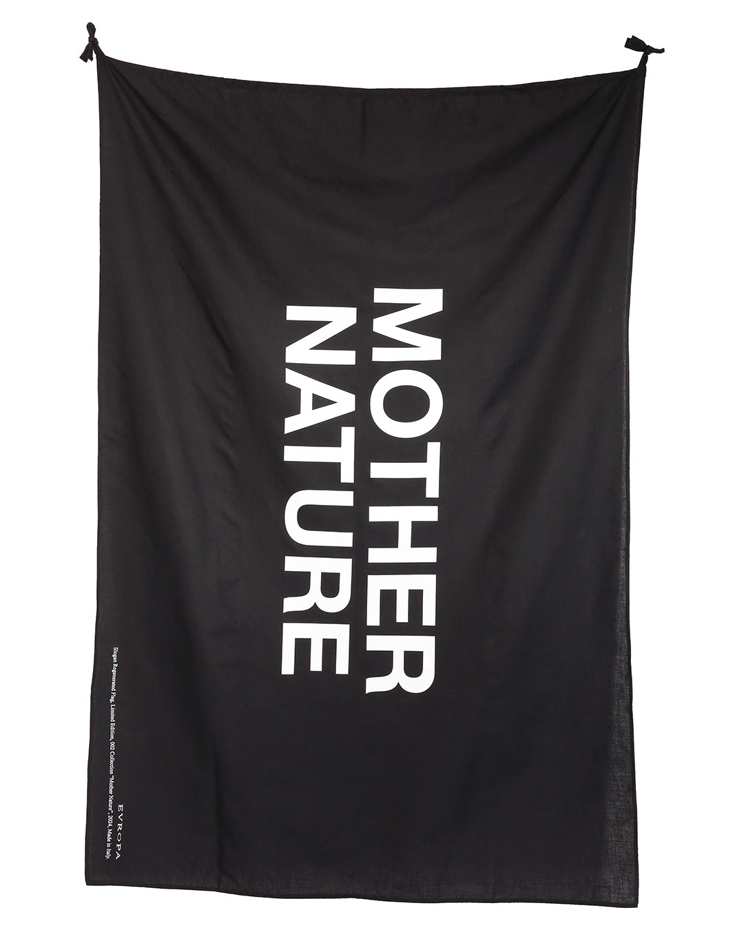 MOTHER NATURE SLOGAN FLAG IN BLACK