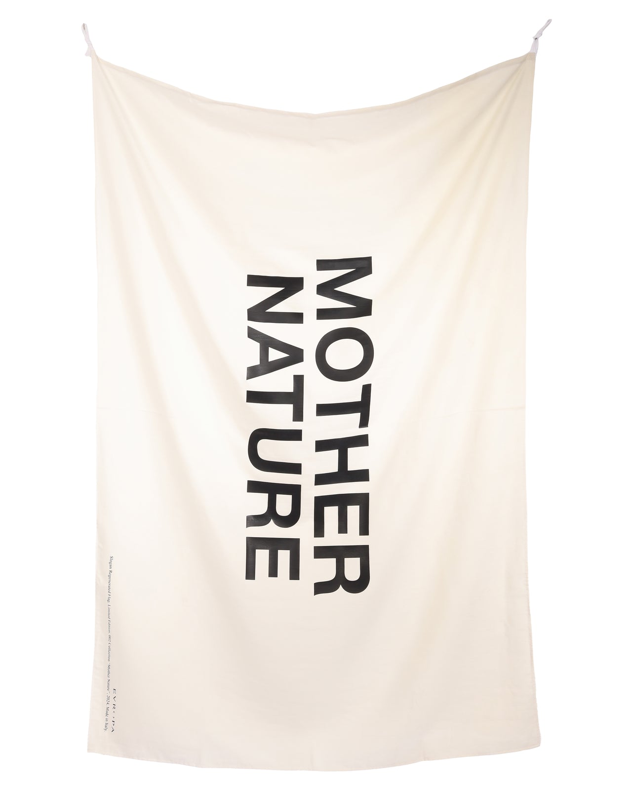 MOTHER NATURE SLOGAN FLAG IN WHITE