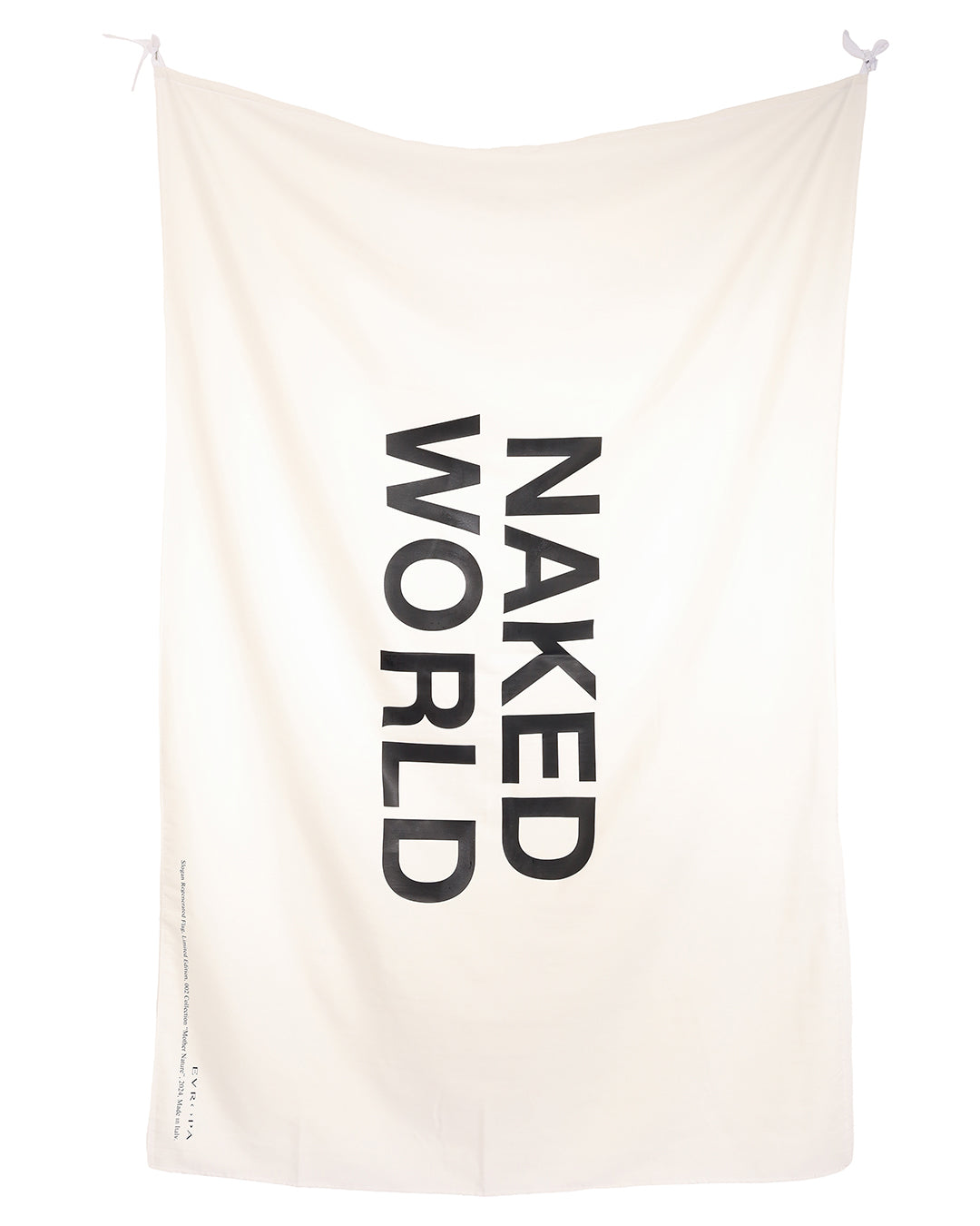 NAKED WORLD SLOGAN FLAG IN WHITE
