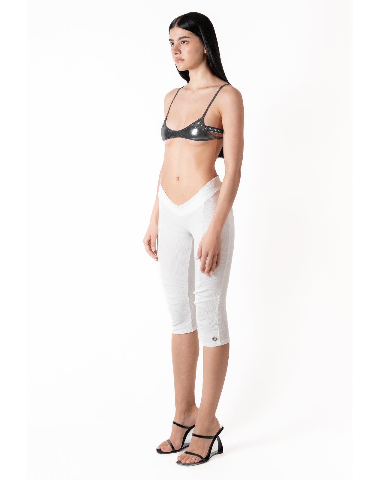 RIB LEGGINGS IN WHITE