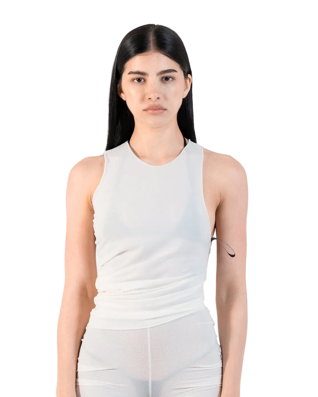 RUCHED TANK TOP IN WHITE
