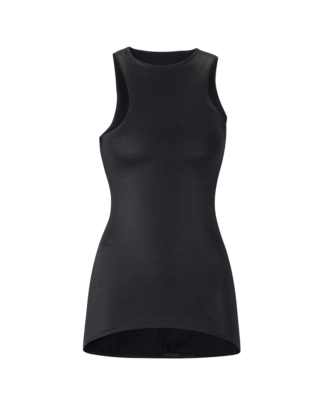 ASYMMETRIC MINI DRESS IN BLACK