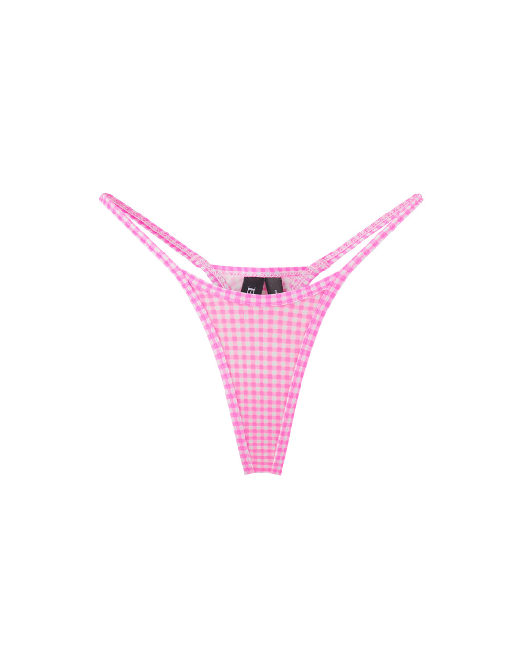MICRO BIKINI PANTY IN FLUO PINK WHITE VICHY