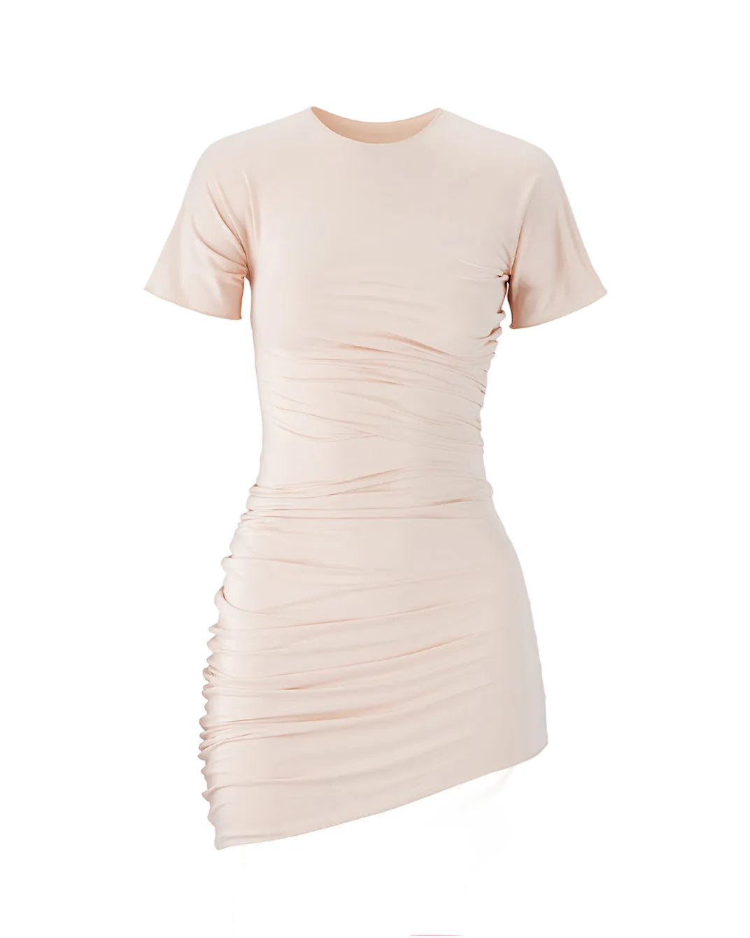 RUCHED MINI DRESS IN LIGHT PINK