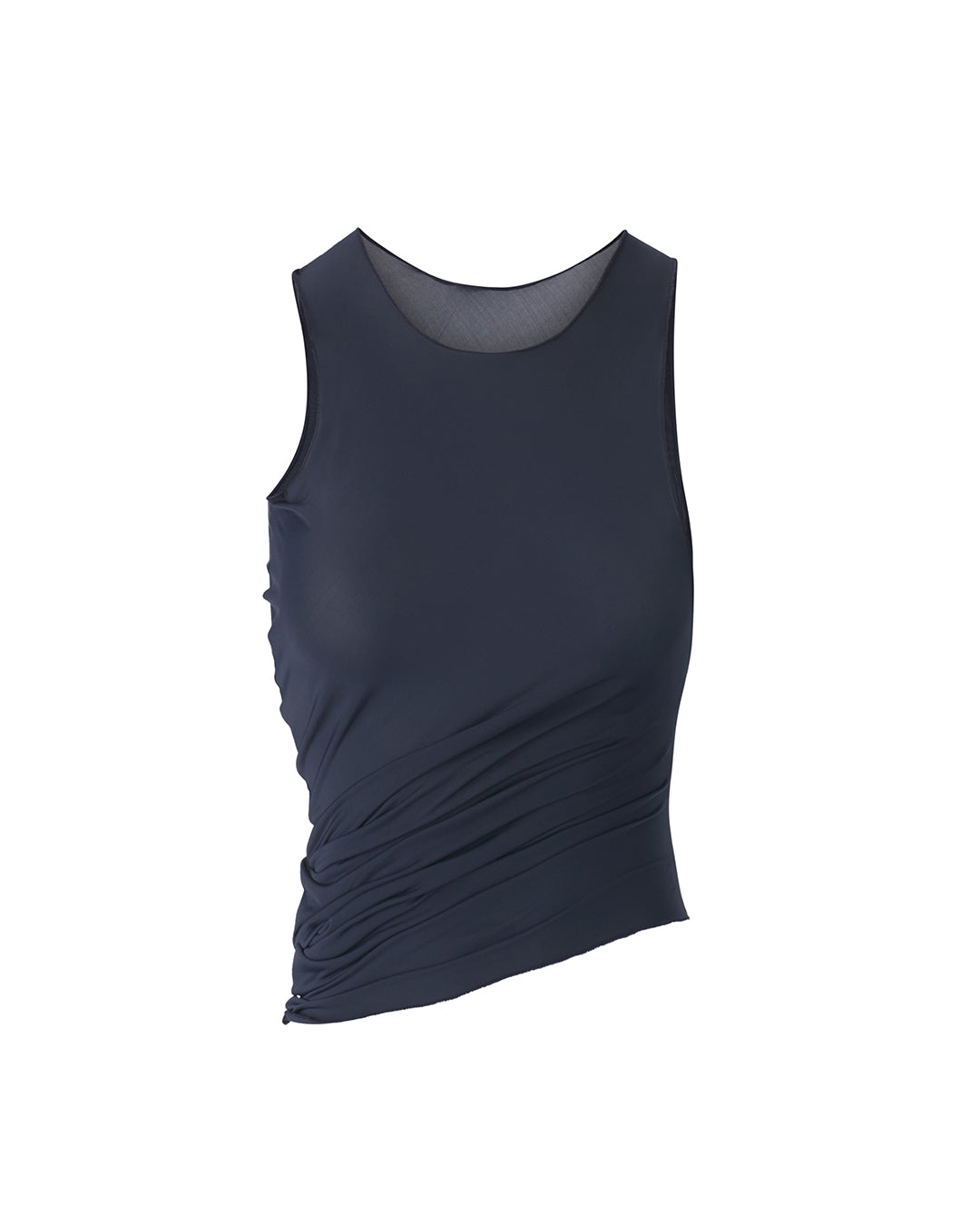 RUCHED TANK TOP IN BLACK BLUE