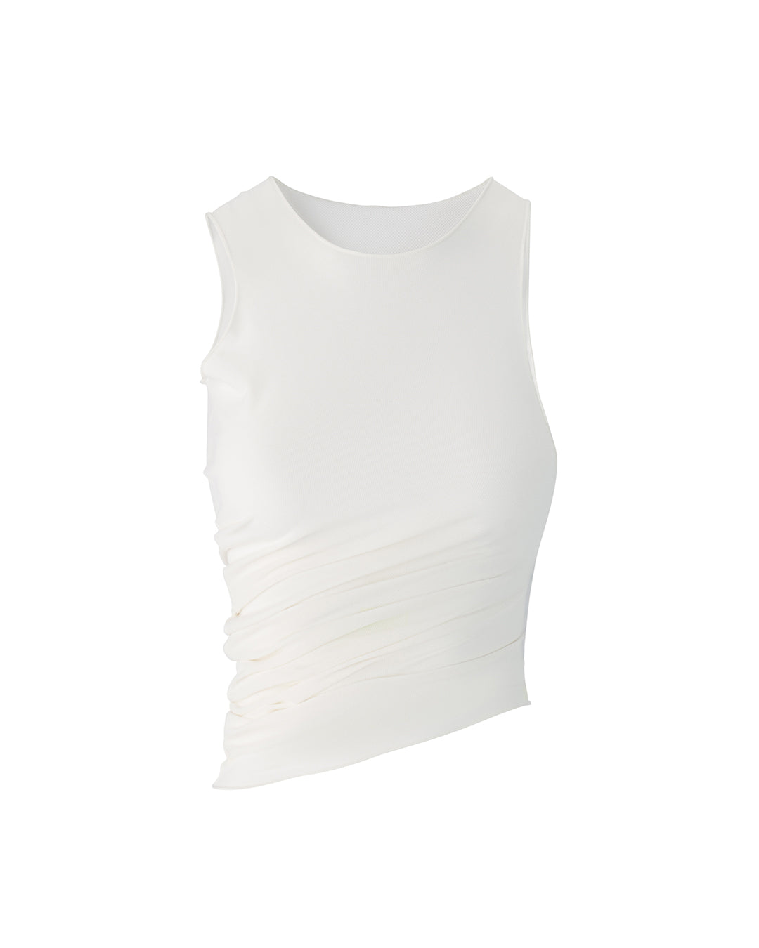 RUCHED TANK TOP IN WHITE